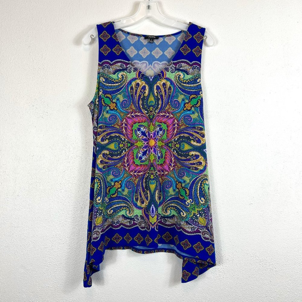 PREMISE BOHEMIAN WATERFALL TANK TOP SIZE LARGE SLEEVELESS BOHO